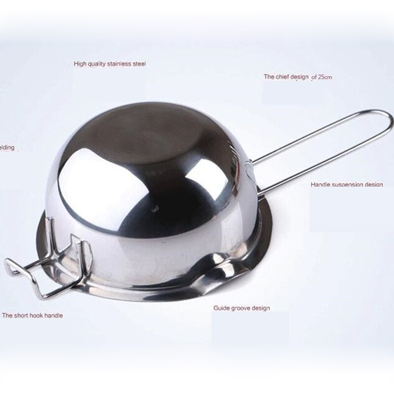 Stainless Steel Chocolate Melting Pot Furnace Heated Milk Bowl with Handle Heated Butter Tool Baking Pastry Tools