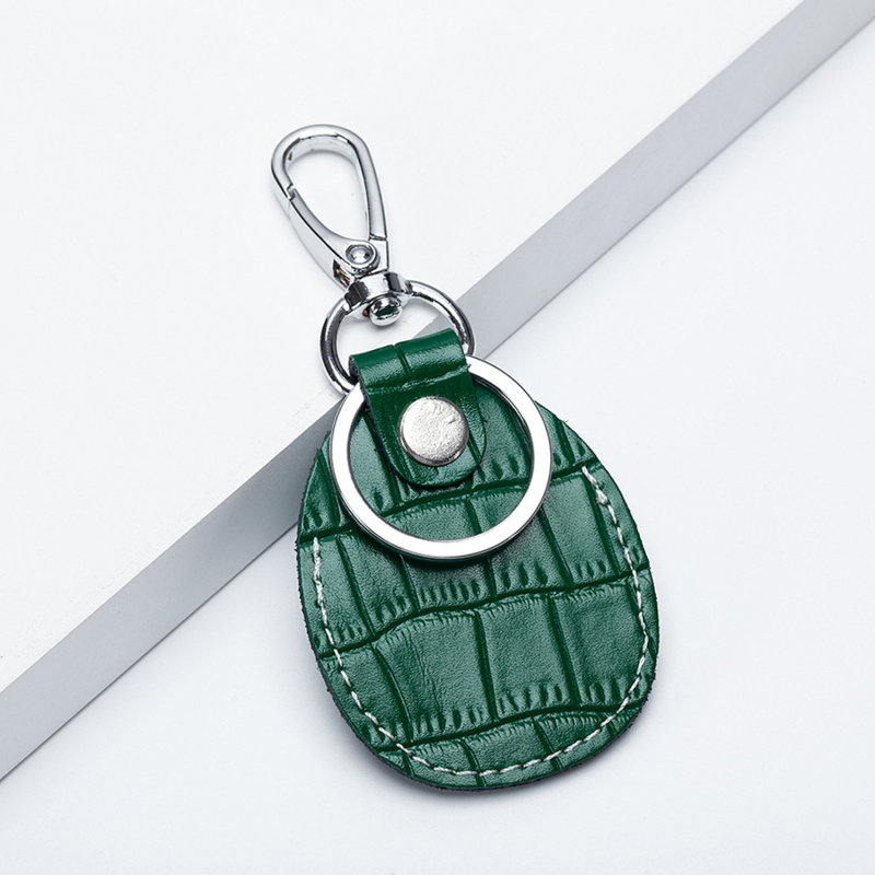 Pu Lederen Card Cover Voor Starline S96 Alarm Tag Intercom Sleutel Toegang Entree Kaart Set Autosleutel Houder Guard Kaart protecter: dark green