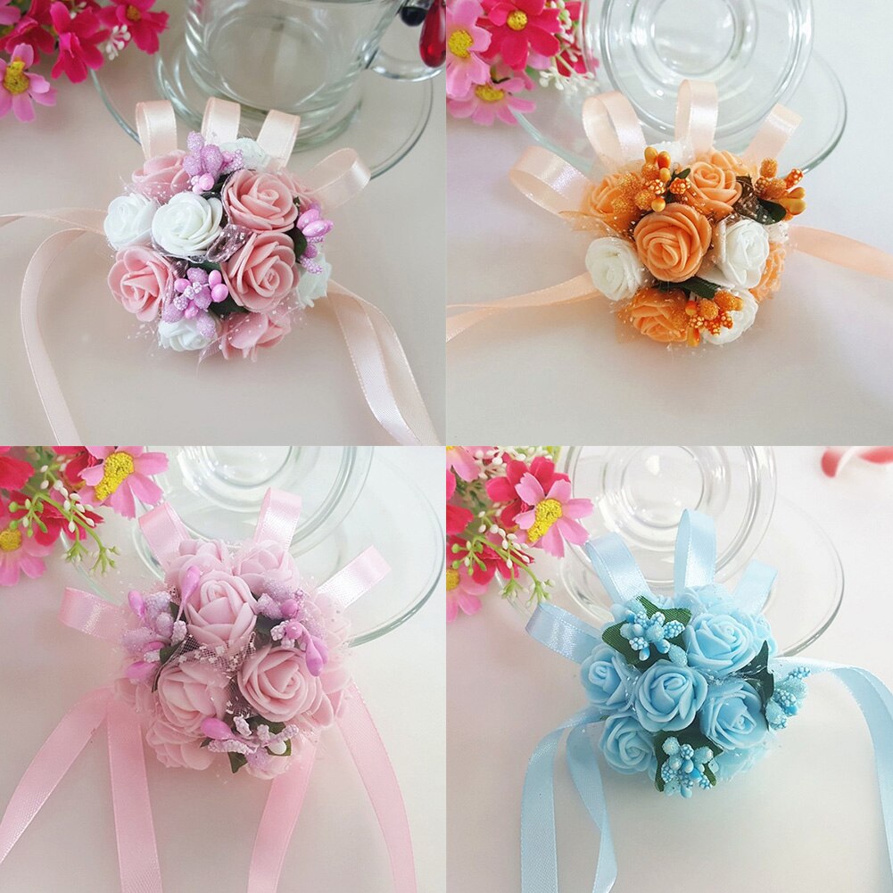 Wrist Corsage Bridesmaid Sisters Hand flowers Artificial Bride Flowers For Wedding Dancing Party Decor Bridal Prom Accessories