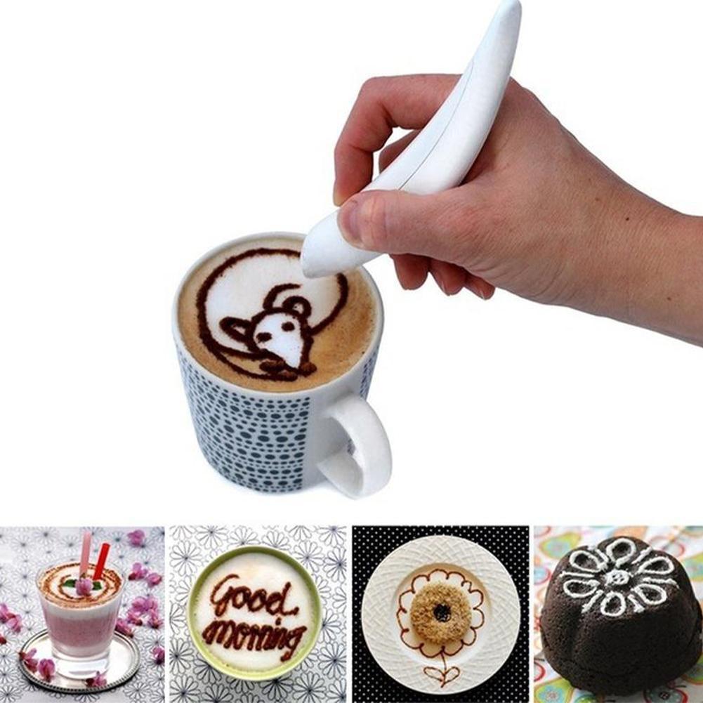 Electrical Latte Art Pen For Coffee Cake Spice Pen Cake Decoration Pen Coffee Carving Pen Baking Pastry Tools T0Z0