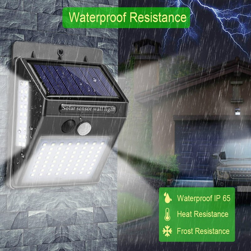 4- pack 100 led solar lamp voor buiten solar lamp pir bewegingssensor wandlamp waterdicht 3 lichtgevend voor tuindecoratie