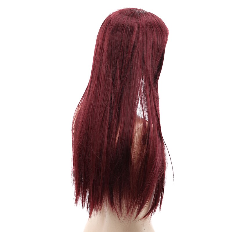 Synthetic Drawstring Ponytail Hairpieces Clip In Hair Extension For Women Bangs Hair Natural Long Straight Hair False Hair: wine red hair
