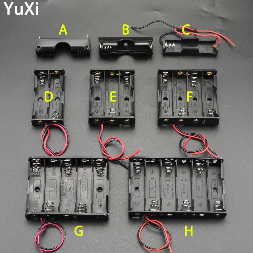 Aa batterikasse kortholder med ledningsledninger side om side batterikasse tilslutning lodde til diy elektronisk legetøj 1-6 stk aa batterie