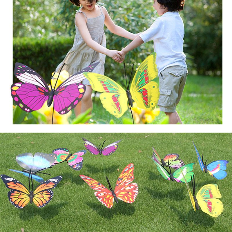 Simulation kunstig sommerfugl dekorationer havehave græsplæne gårdhave udendørs kunst ornamenter tilfældig farve