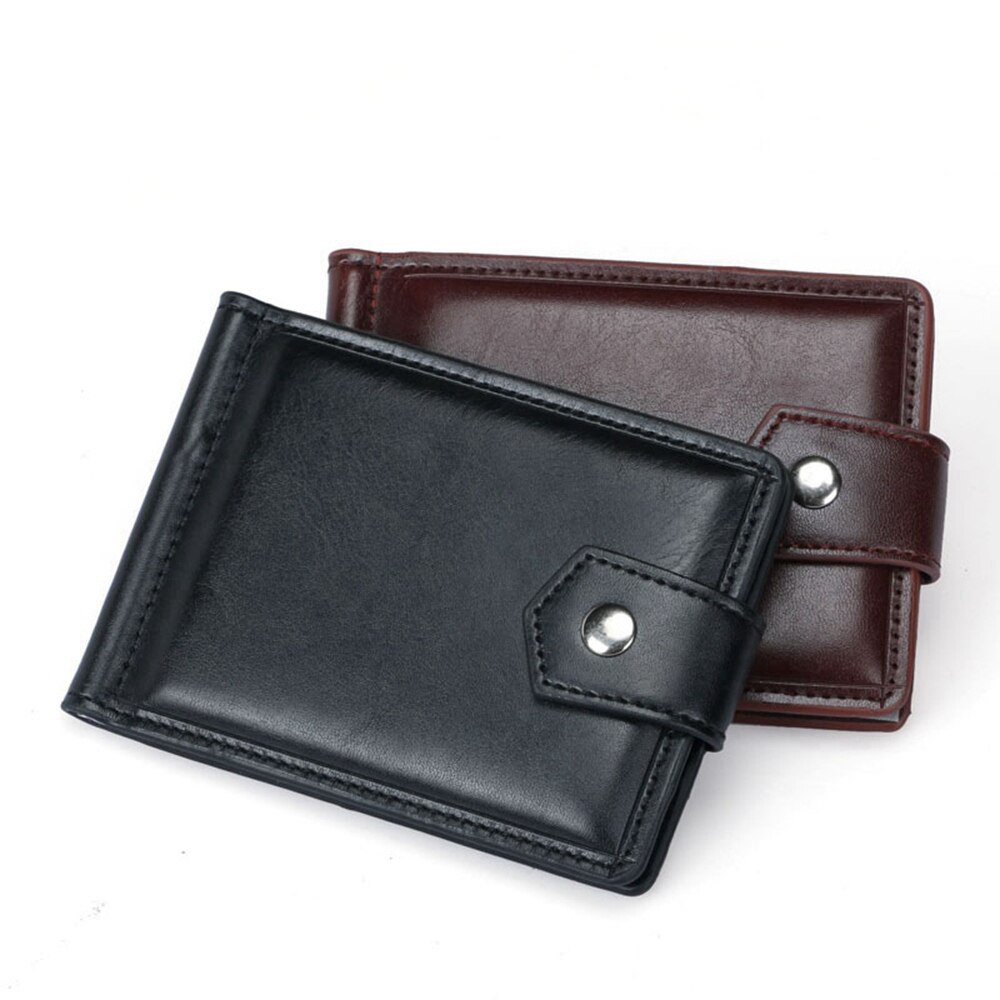 1 pièce en cuir Pu nouvelle hommes pince à billets carte de crédit portefeuille RFID blocage pince pièce poche sac à main porte-carte mince portefeuille