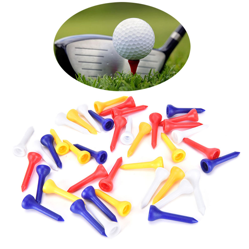100Pcs 36Mm Professionele Plastic Bal Golf Tee Outdoor Sport Willekeurige Kleur