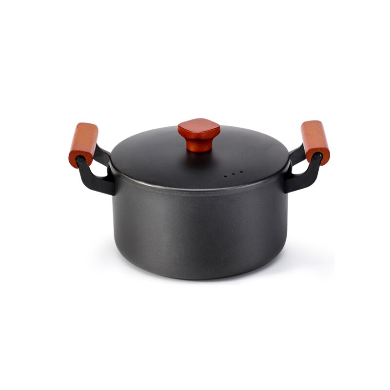 large capacity pot super deep pot with lid durable and good heat conduction Cooking Pot Wooden: Default Title