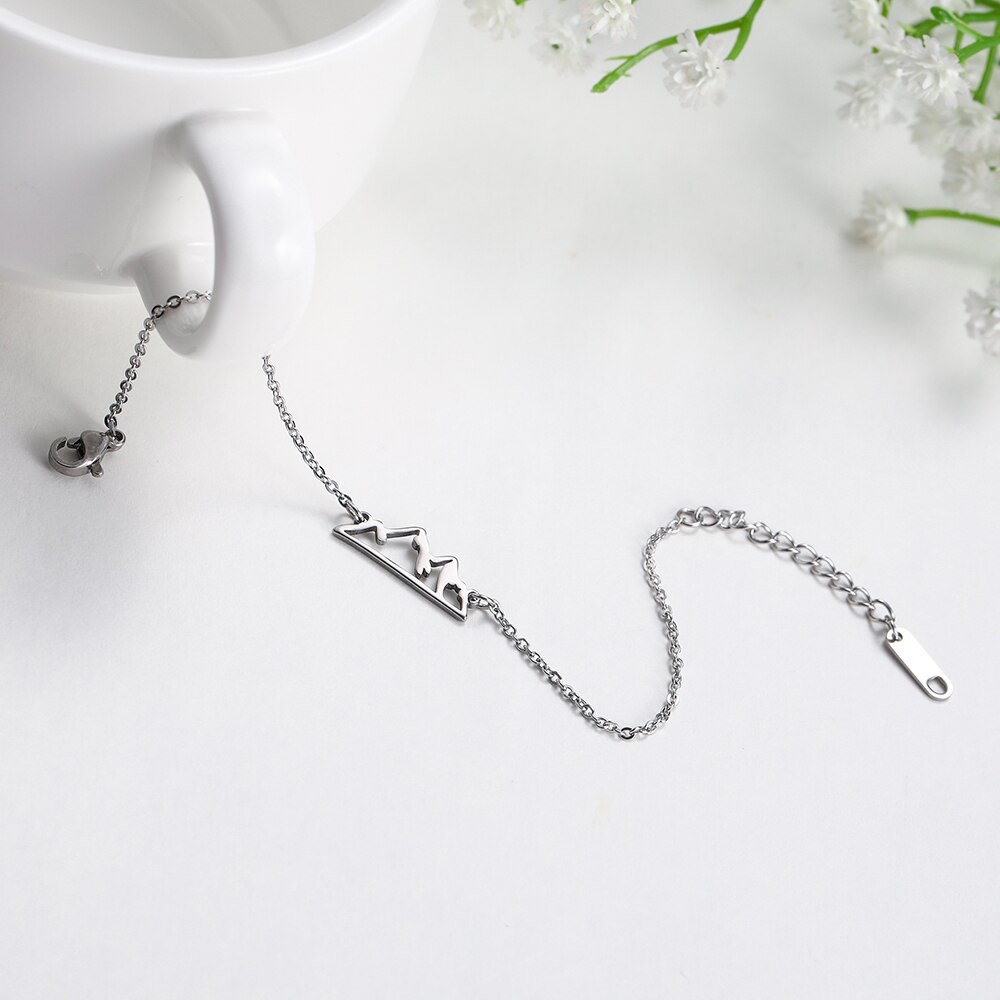 Skyrim Nette Berg Charme Armband Frauen Mädchen Edelstahl Einstellbare Kette Link Armbänder Pulsera Schmuck 2022