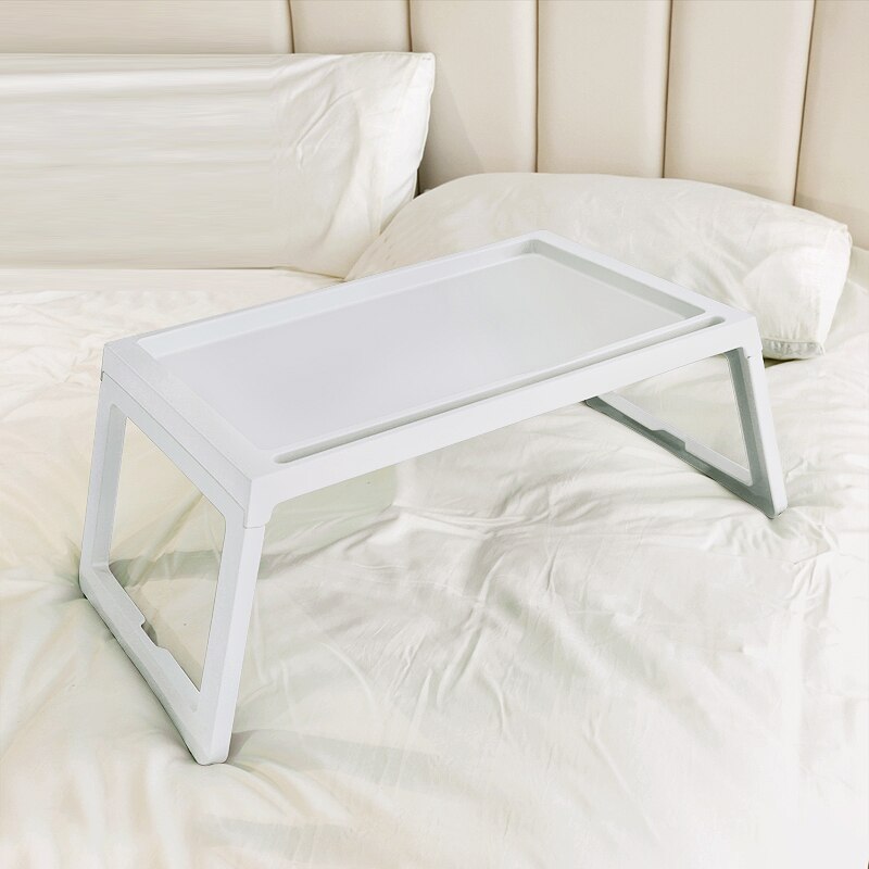 Lightweight Folding Table Portable Small Dining Table Simple Household Children's Mini Office Learning Storage Bed Computer: Ivory