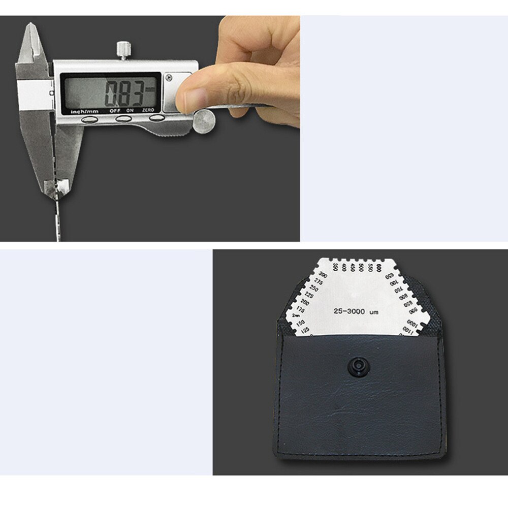 Strumento del tester del tester del calibro del pettine di spessore del pettine del film bagnato dell'acciaio inossidabile di esagono di alta precisione 25-3000um