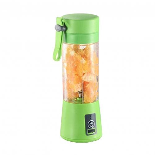 Portable Size USB Electric Fruit Juicer Handheld Smoothie Maker Blender Stirring Rechargeable Mini Portable Juice Cup Water: Green 2 Blade