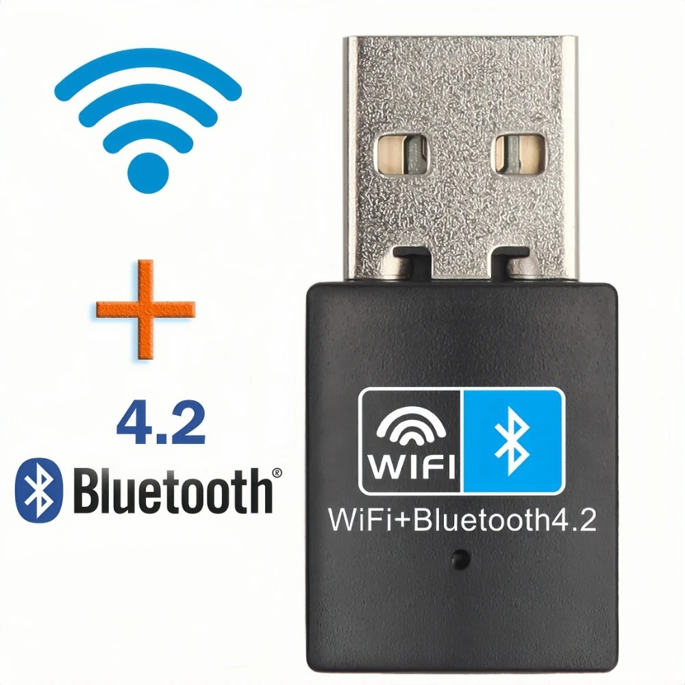 150Mbps WiFi Bluetooth Wireless Adapter USB Adapter 2.4G V5.0 Dongle Network Card for Laptop PC Desktop: black