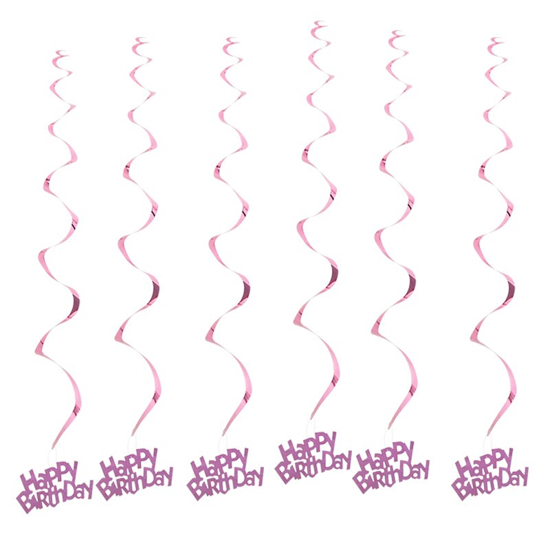 1 set pvc grattis på födelsedagen stjärnor spiral virvel tak hänge dekor bröllop hängande girlanger bunting party födelsedag tillbehör: B03