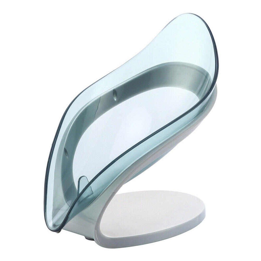 Jabonera con forma de hoja con ventosa, jabonera sin perforaciones para ducha de baño con drenaje, soporte portátil para jabón de lavandería, bandeja para lavabo