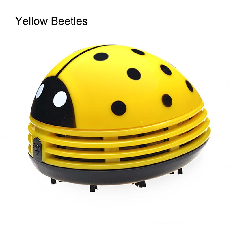 Cartoon Mini Vacuum Cleaner Dusbuster Portable for Desktop Dust Collector Cleaning Tool VJ: ladybug in yellow