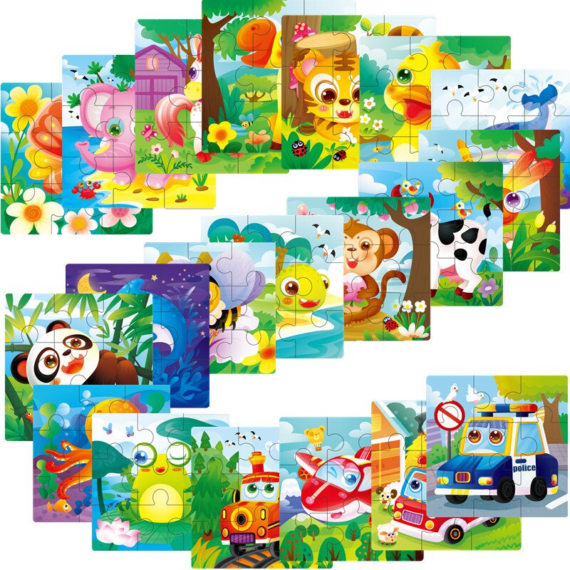 Baby Toys Wooden 3d Puzzle Cartoon Animal Intelligence Kids Educational Brain Teaser Children Tangram Shapes Learning Jigsaw Toy