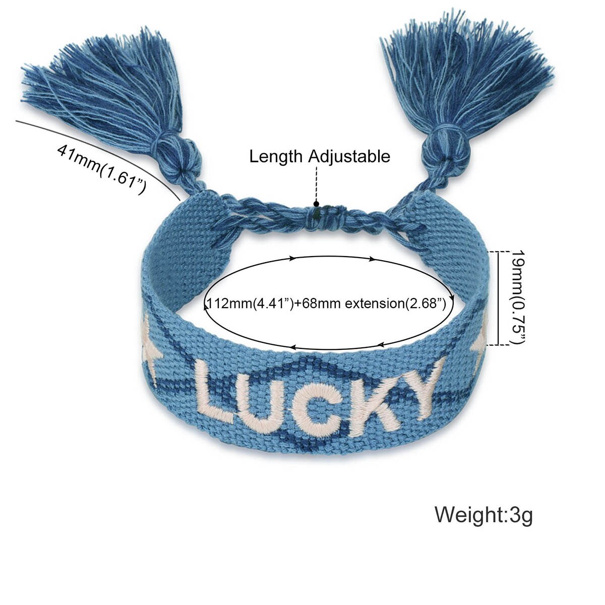 Rosa LIEBE Bestickte aufbringen knapp Geflochtene Armbänder Blau GLÜCK wickeln Armbinde Seil Kette Quaste Armbinde Schmuck Idee