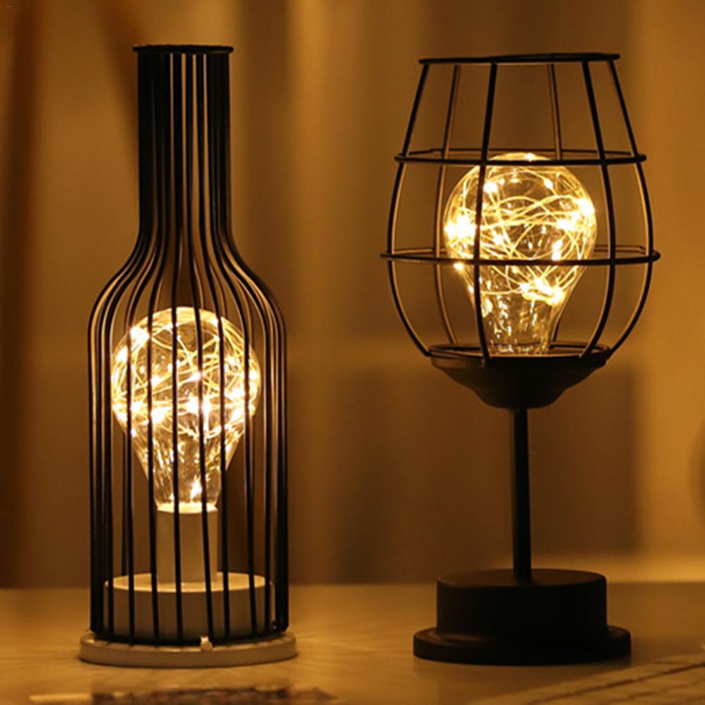 Retro Klassieke Lron Art Nachtlampje LED Tafellamp Leeslamp Slaapkamer Bedlampje Woonkamer Thuis Kerst Decoratie