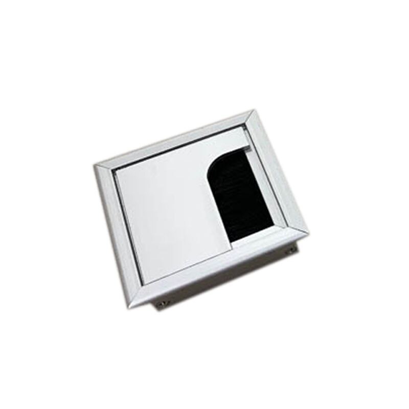 Aluminium Square Rectangle Desk Computer Wire Cable Outlet Insert Hole Cover: 80x80mm