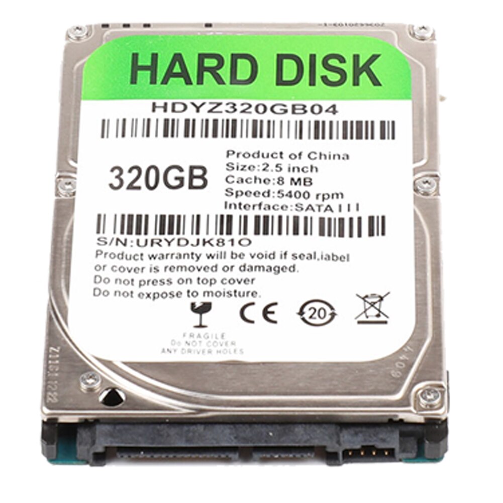 5400-7200 RPM 80GB/120GB/160GB/250GB/320GB/500GB Internal HDD 2.5 inch SATA III 5400 RPM Hard Drive for Laptop PC Windows Mac: 320GB