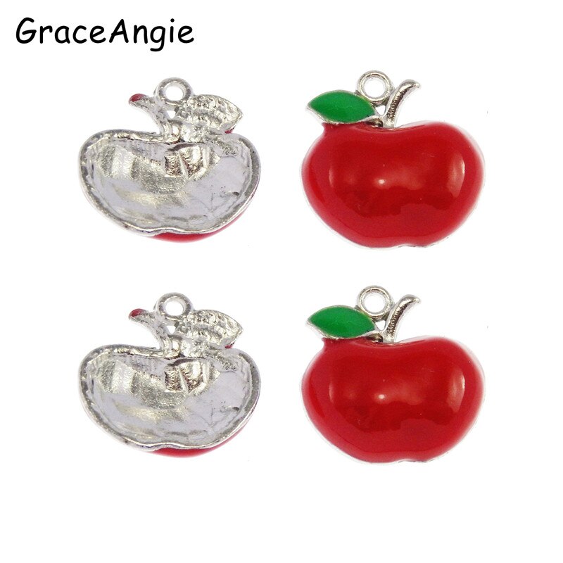 15 teile/los Freies Red Apple Halskette Anhänger Nette Handwerk Emaille Legierung Charme Anhänger Schmuck, Der 17*17 * 4mm 50499