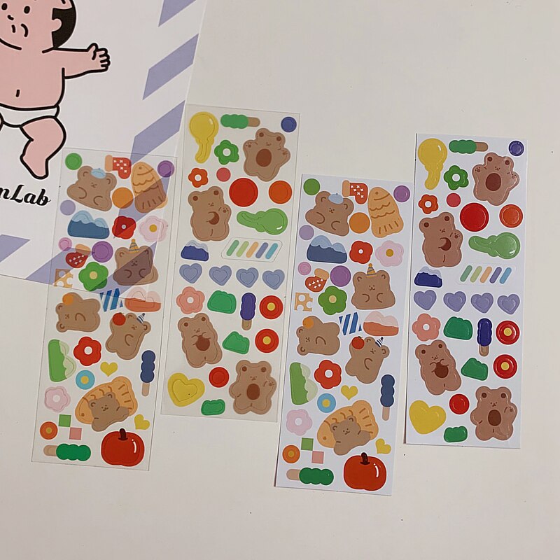 eins Karikatur gummibärchen Aufkleber DIY Scrapbooking glücklich planer Müll Tagebuch schreibwaren Mädchen Tagebuch fotoalbum Dekoration aufkleber: C