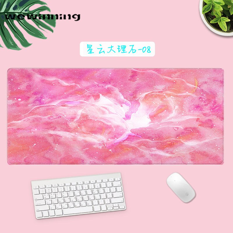Kawaii Bureau Matten Gaming Deskpad Marmer Starry Wolken Leuke Muismat Lagre Voor Gamer Toetsenbord Kantoor Woonaccessoires: 300x800x2mm 08