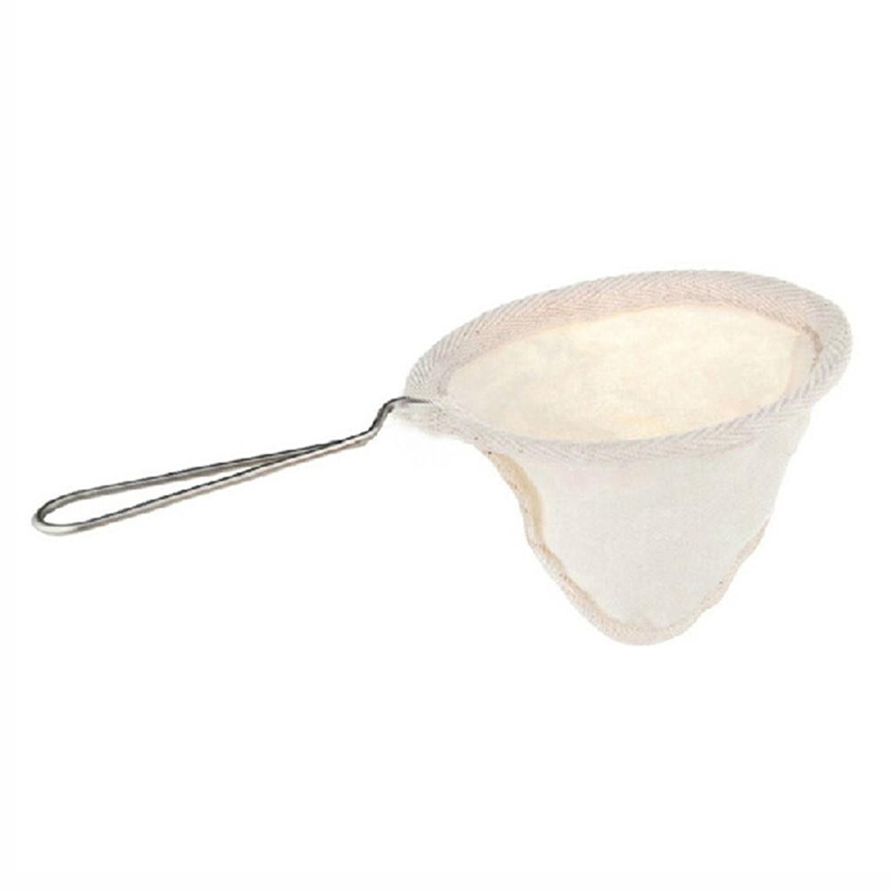 Herbruikbare Koffiefilter Zak Roestvrij Stalen Handgreep Flanellen Doek Zeef Dropping Pot Mesh Mand Gereedschap