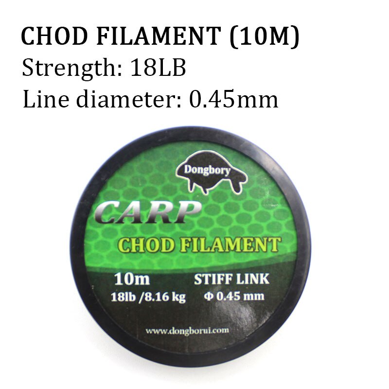 Carp Fishing 10m Fluoro carbon Monofilament Line Hair Carp Rigs Filament Carbon Fiber Leader Line Terminal Tackle Fishing Line: 18lb