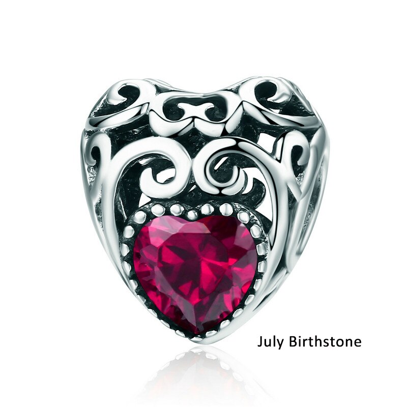 BAMOER Authentic 100% 925 Sterling Silver Month Birthst AAA Zircon Beads fit Charm Bracelet DIY Jewelry Making SCC573-10: SCC573-7