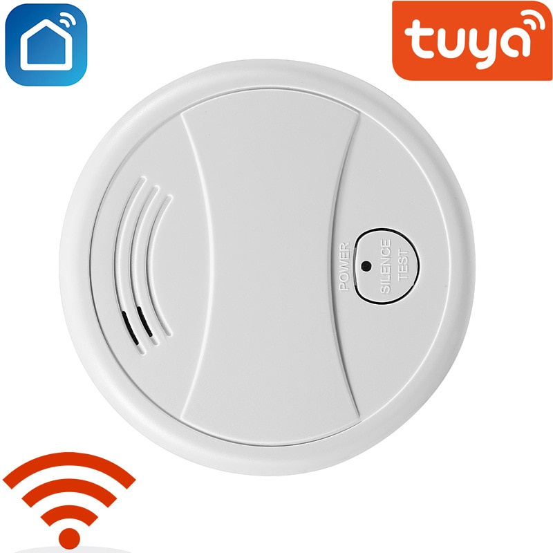 Tuya WIFI Smoke Detector Smart Smoke Alarm Home Security Alarm System Fire Alarm Smart Life Work With Google Home
