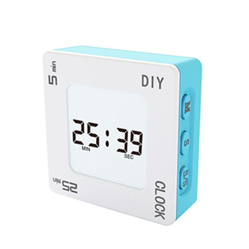 Multifunctional DIY Time Management Pomodoro Timer Square Alarm Clock Vibration Flashing Backlight Timer Reminder for S
