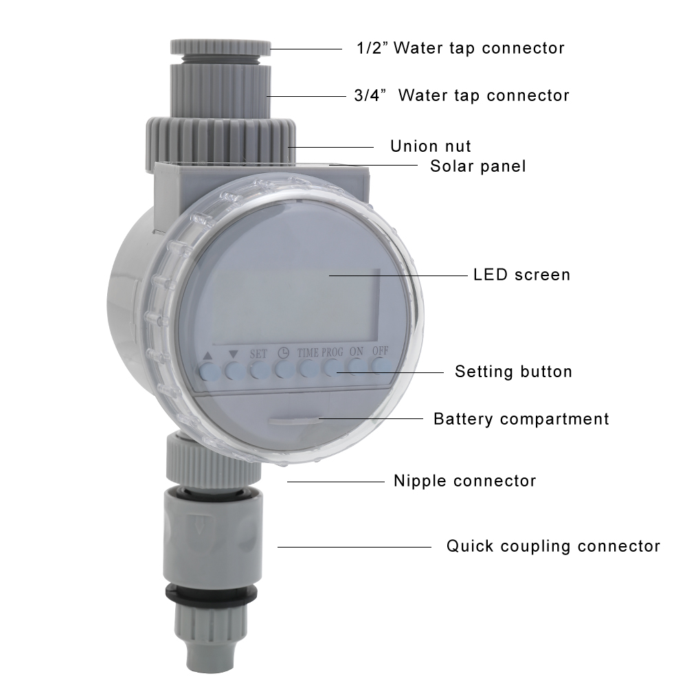 Digitale Watering Timer Solar Lcd Tuin Irrigatie Controle Tuin Watering System Solar Power Auto Waterbesparende Irrigatie