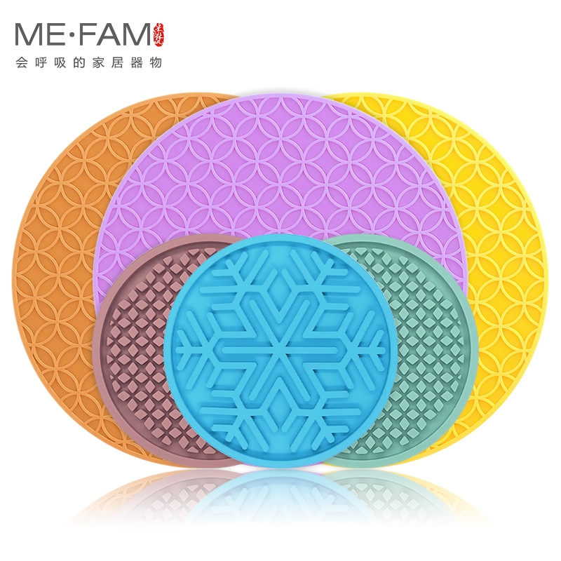 ME.FAM-tapis rond en Silicone flocons de neige en treillis, dessous de verre antidérapant isolant thermique, tapis de bol, décoration de bureau et cuisine