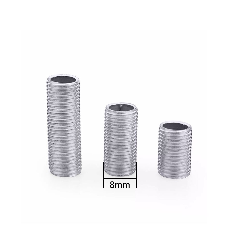 5 stuks  m8 holle uitwendige volle tand schroefstang draadstang draad door tafellamp kroonluchter lamp fittingen verbindingsbuis