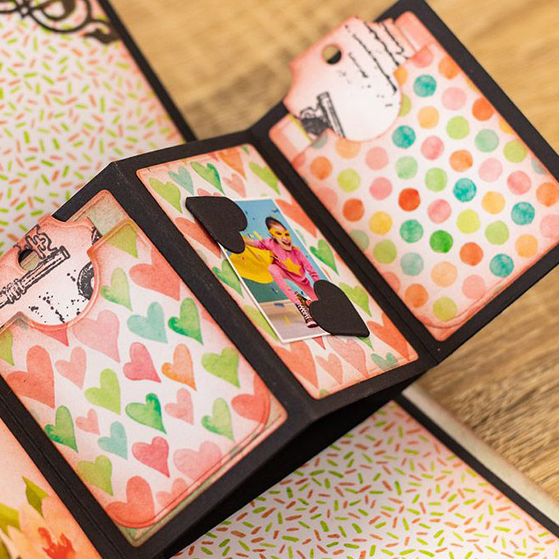 Mini tasku kehykset albumit vesiputous kortit välilehdet sivut metallin leikkaus kuolee diy scrapbooking käsityö paperikortteja