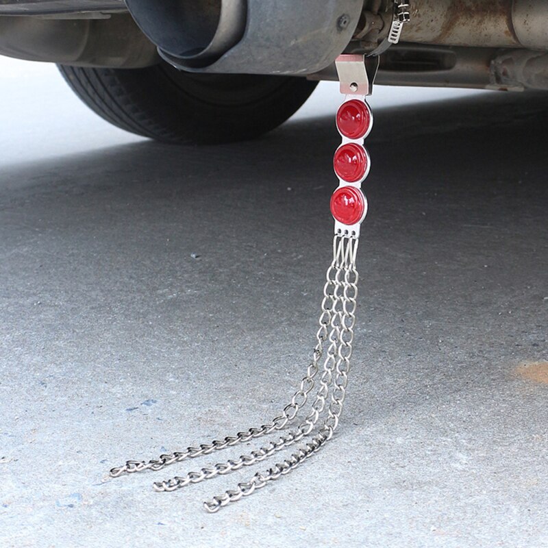 Universele Auto Ronde Elektrostatische Voorkomen Grond Riem Voertuig Waarschuwing Auto Antistatische Grond Draad Metalen Reflecterende Aarding Strip