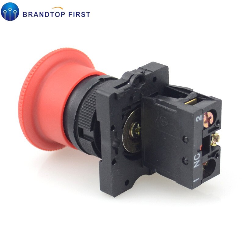 Red NC 22mm Emergency Stop Mushroom Push button switch XB2-ES542 Control electrical starter switch 220V 10A