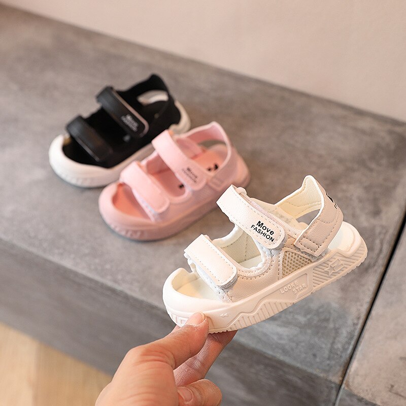 Verão crianças sandálias confortáveis tênis respirável sapatos da menina do bebê não-deslizamento meninos sandálias de praia primeiros caminhantes sxj050