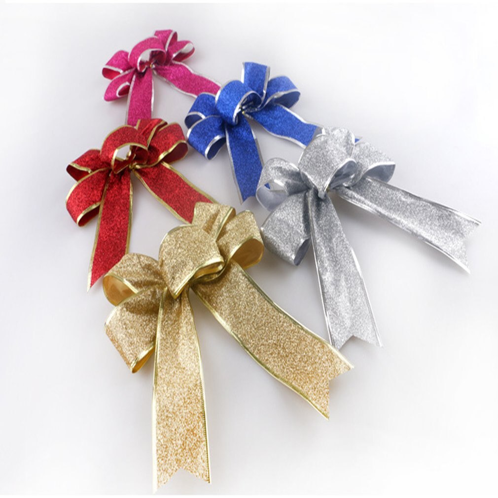Christmas Tree Bow Ornaments Knot Flower Christmas Tree Decoration Christmas Flower Artificial Flower Family DecorSilver