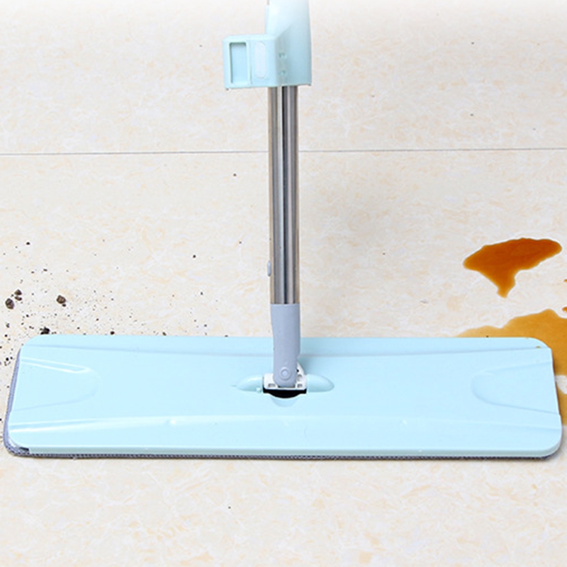 Spin flad moppe fri håndvask rustfrit stål håndtag spin moppe hjemmekontor rengøring værktøj pad køkken gulv ren