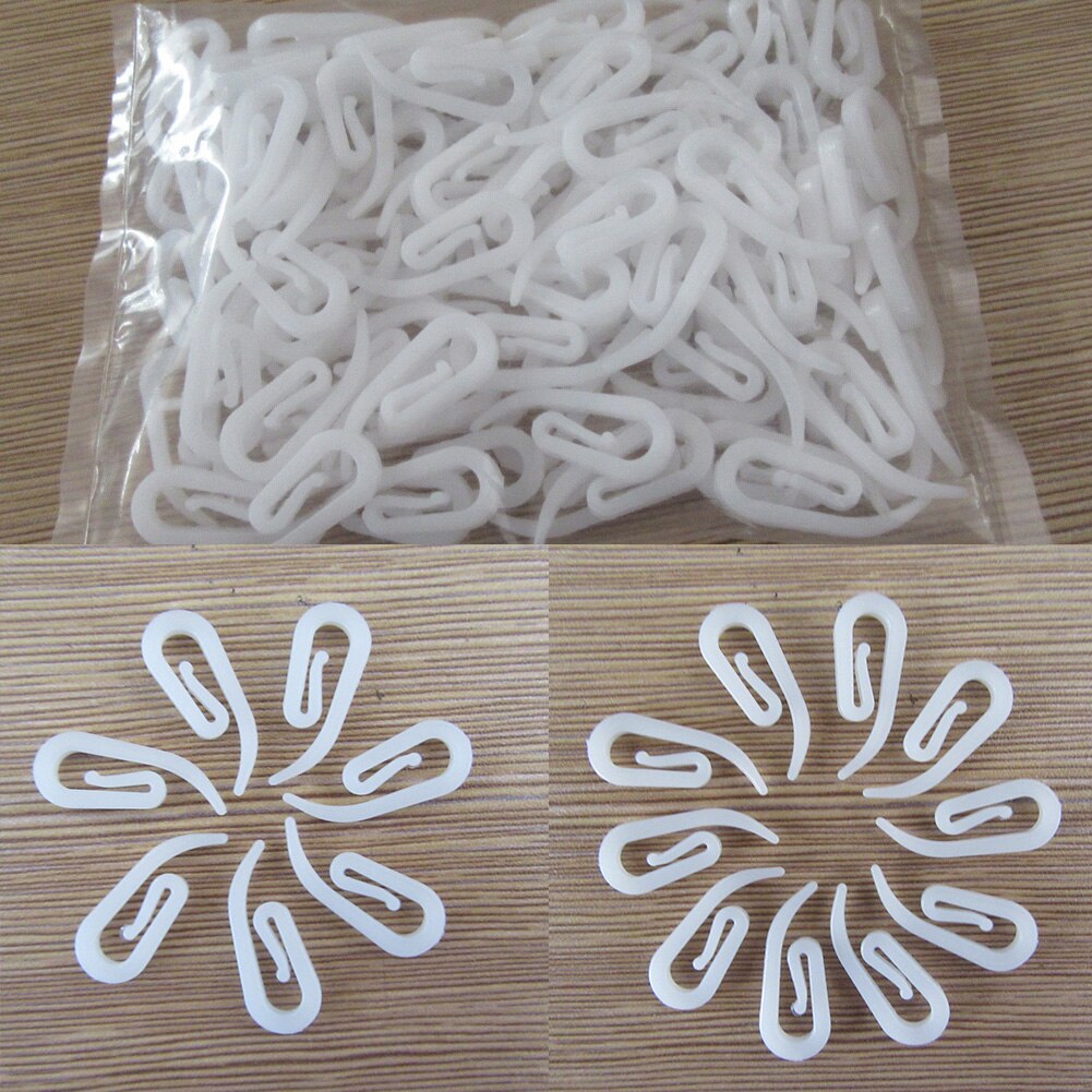 100pcs/bag Accessories Office Hanging Window Rail Home Living Room Bathroom Hotel Hardware Curtain Hooks