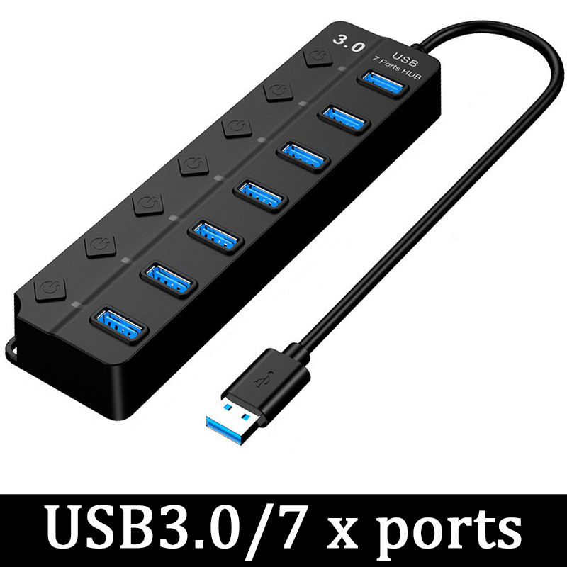 USB 3,0 Hub USB 2,0 Multi USB Splitter Hub 100cm Cable de largo expansor múltiple para ordenador portátil accesorios de PC adaptador Usb: Rosa