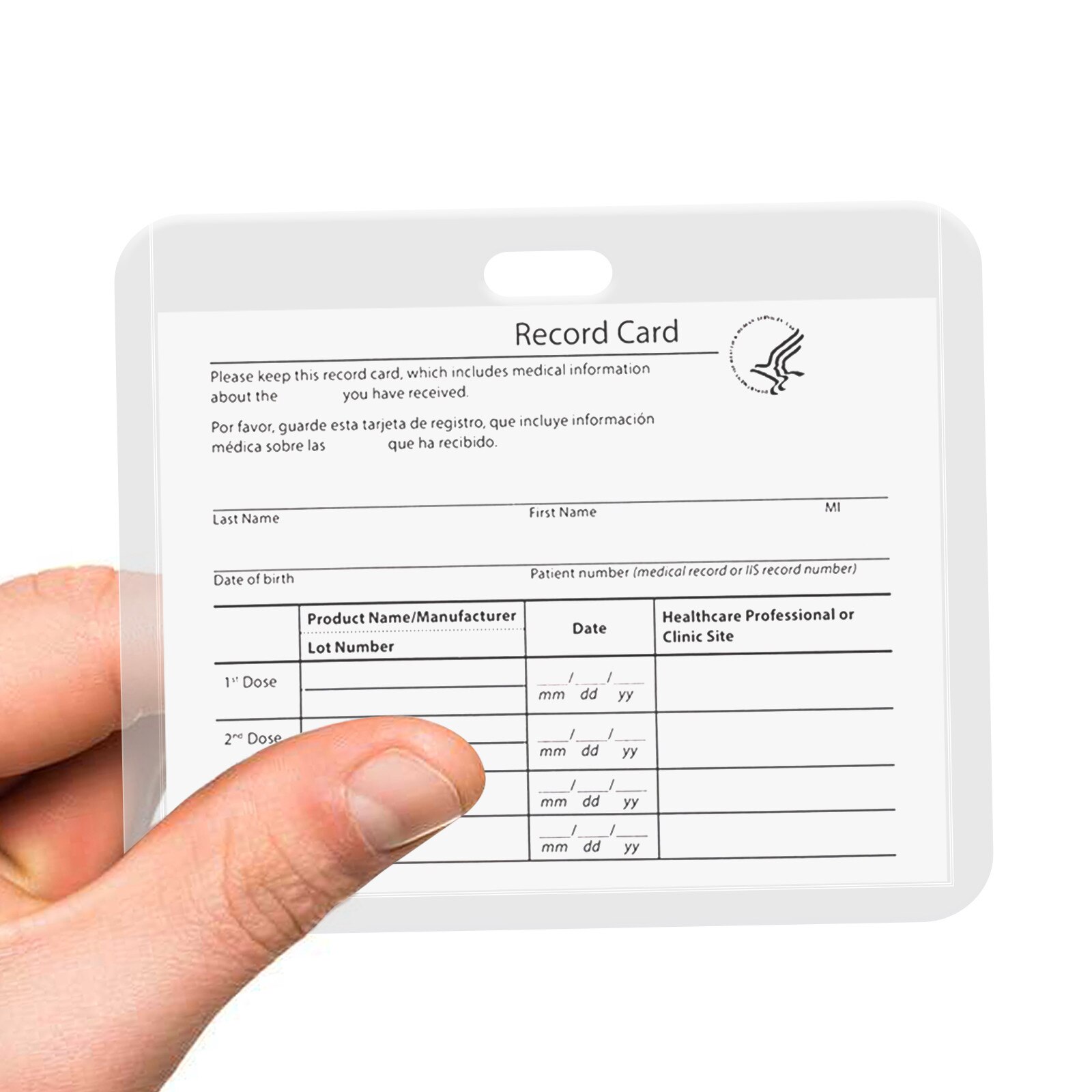 Clear Vaccination Card Protector Vaccine Card 4 x 3 Protective Waterproof PVC Health Card Case for CDC Immunization Badge#P30