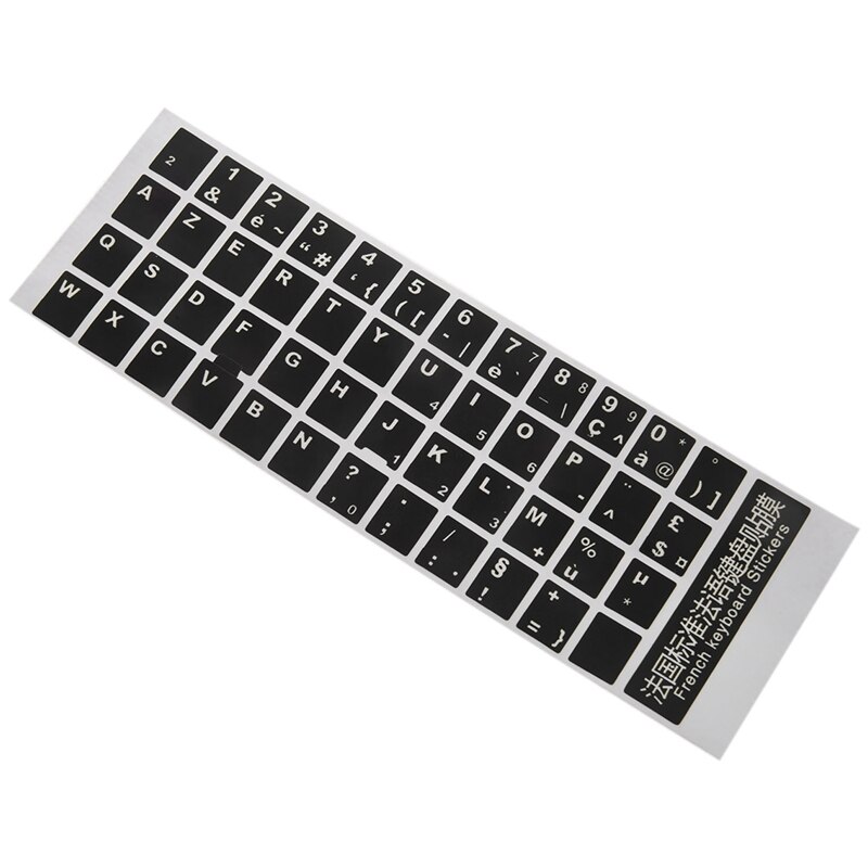 3X White Letters French Azerty Keyboard Sticker Cover Black for Laptop PC