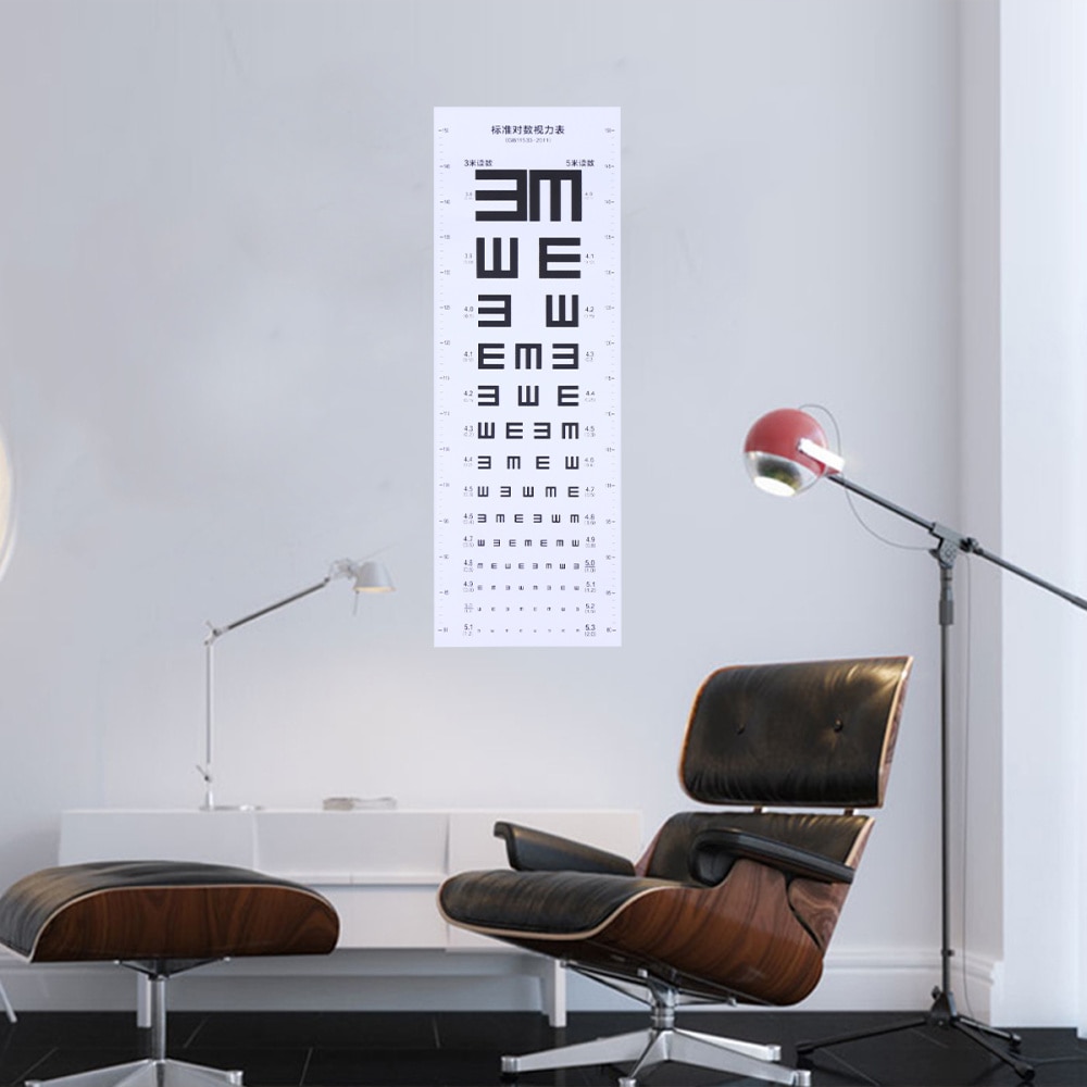 Practical Premium Thcik Plastic Eye Chart Visual Testing Chart Eye Testing Cahrt E Eye Chart for Home School Hospital