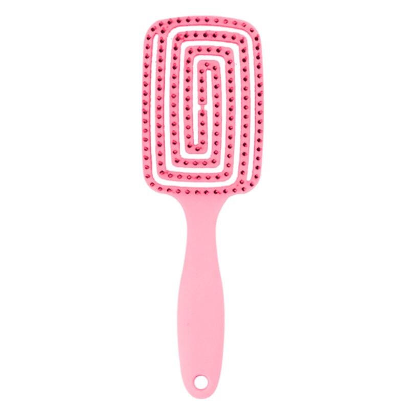Peine cepillo de pelo con ventilación , masaje antiestático para el cuero cabelludo, peines húmedos, herramientas para el pelo de estilo de peluquería para uso doméstico en salón: Rosa