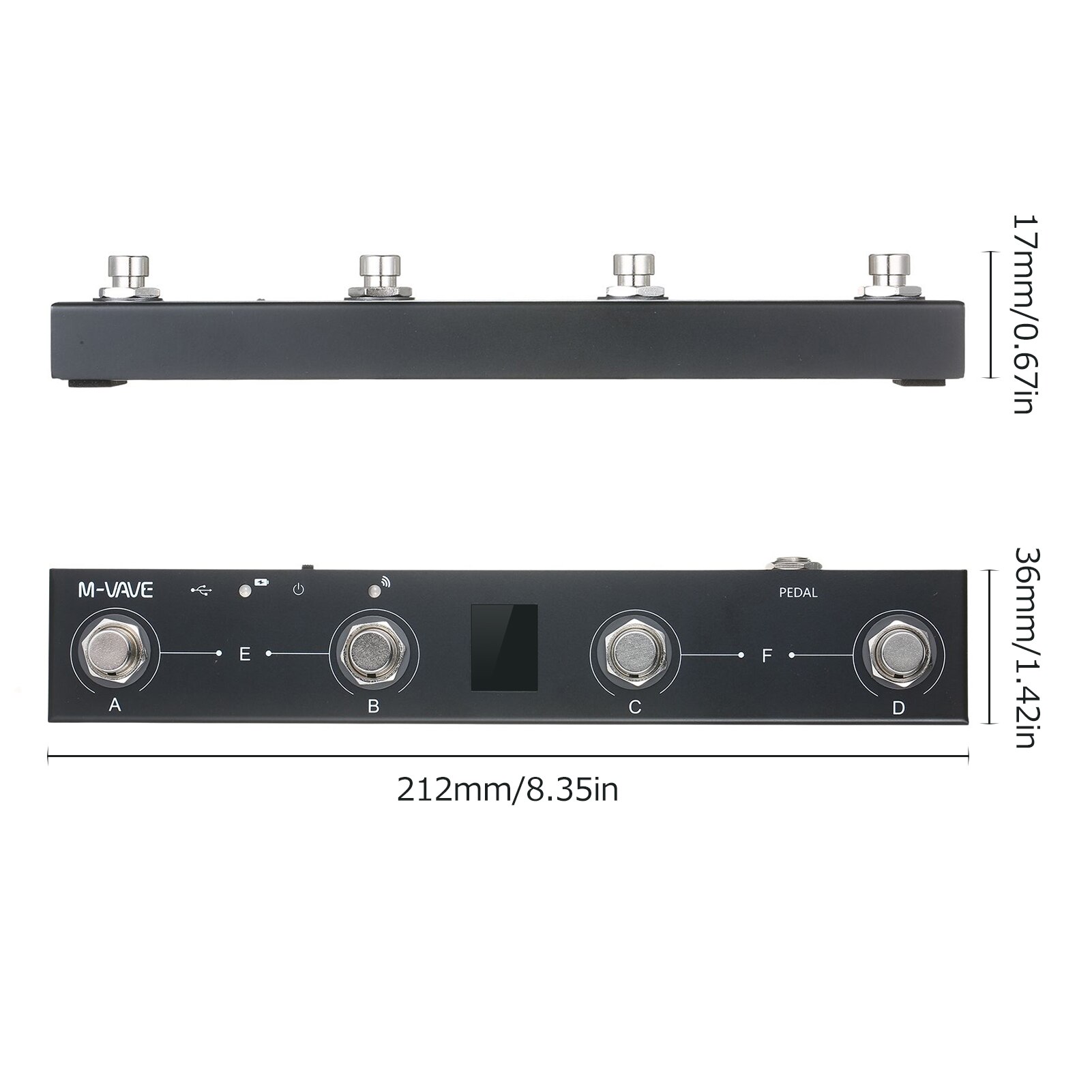 M-VAVE Chocolate BT Wireless MIDI Controller Rechargeable 4 Buttons Portable MIDI Foot Controller Pedal APP Control Guitar Parts