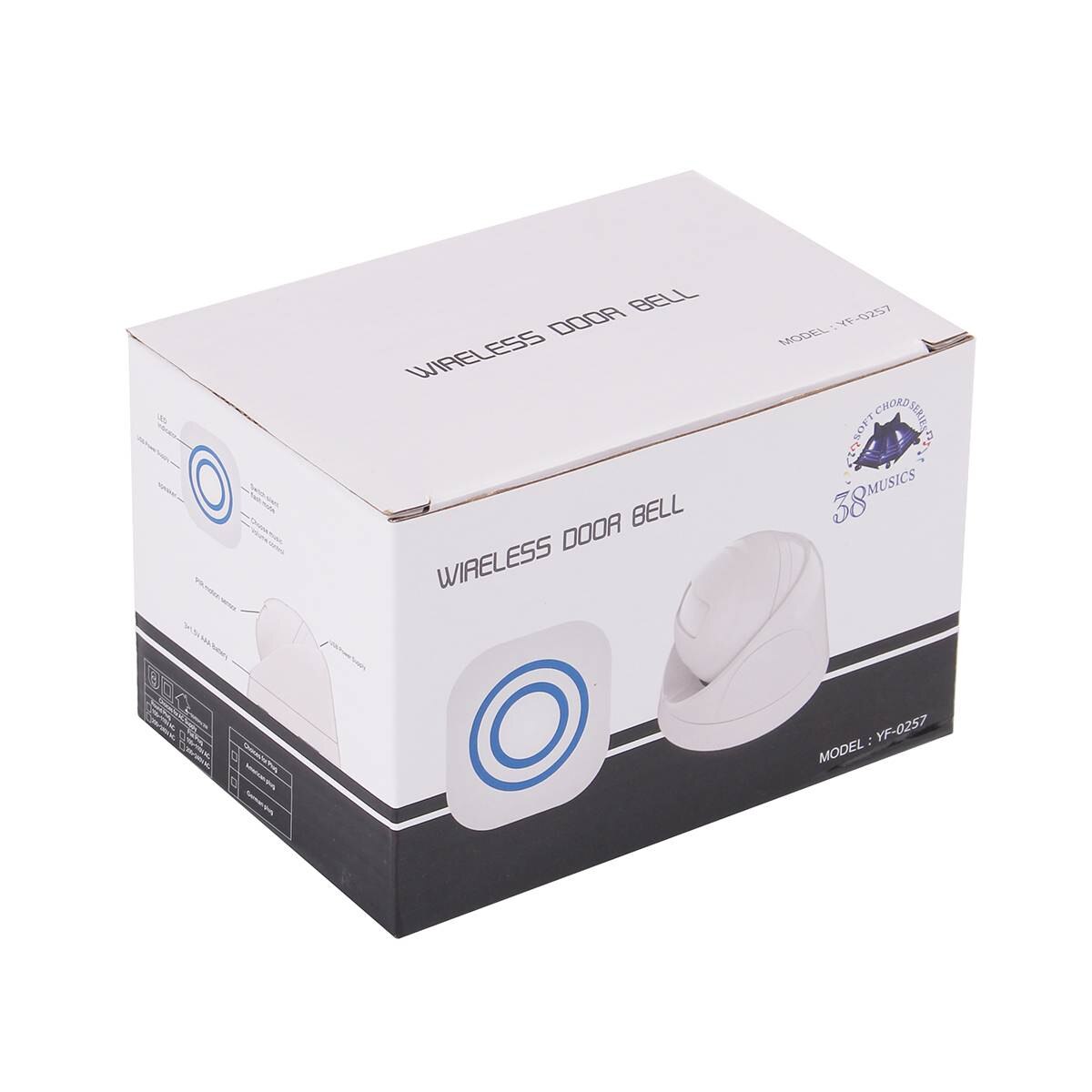 Draadloze Deurbel 7M Welkom Alarm Deurbel Pir Winkel Winkel Entry Motion Sensor Bell Alarm 36 Nummers Verstelbare Met Night licht