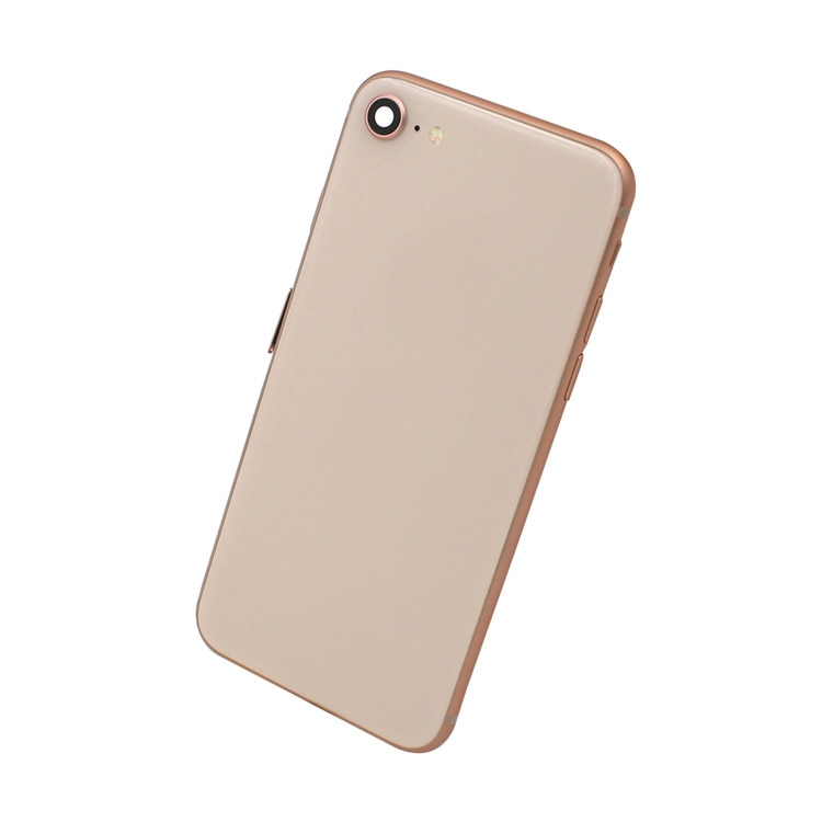 Substituição traseira capa para iphone 7plus 8 8plus traseira habitação quadro médio com bateria traseira porta vidro, preto branco vermelho ouro